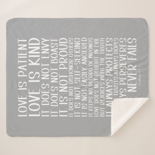 Liefde faalt nooit Sherpa deken (Voorkant (horizontaal))