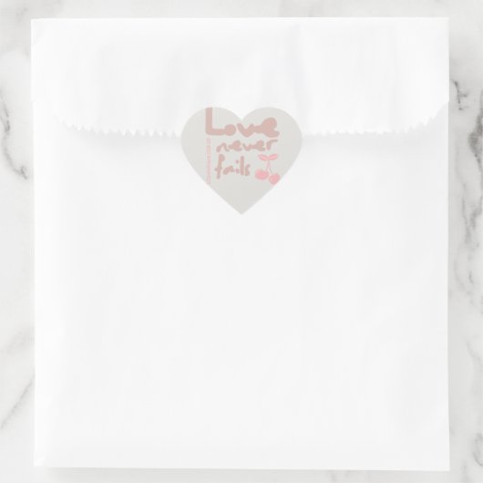 Liefde faalt nooit Sticker / geschenk / bruiloft / (Tas)