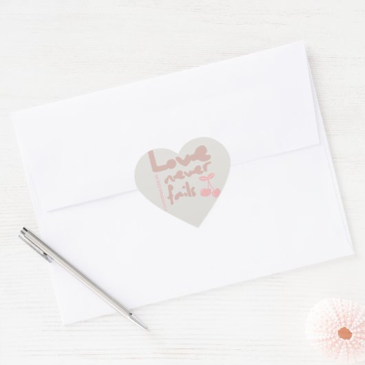 Liefde faalt nooit Sticker / geschenk / bruiloft / (Envelop)