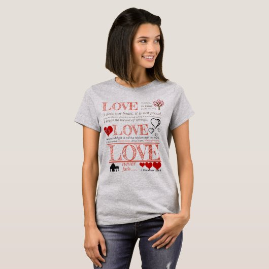 Liefde faalt nooit.... t-shirt (Voorkant volledig)