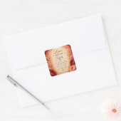 Liefde Faalt Nooit Vierkante Sticker (Envelop)