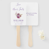 Liefde faalt nooit Waterverf thema bruiloft Handwaaier (Voorkant en achterkant)