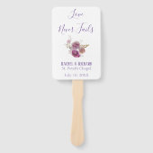 Liefde faalt nooit Waterverf thema bruiloft Handwaaier (Voorkant)