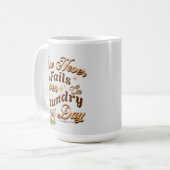 Liefde faalt nooit, zelfs op wasdag - Geïnspireerd Koffiemok (Voorkant links)