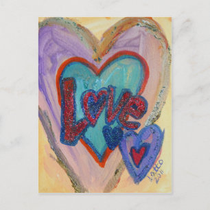 Liefde familie maakt kunst Briefkaart schilderen