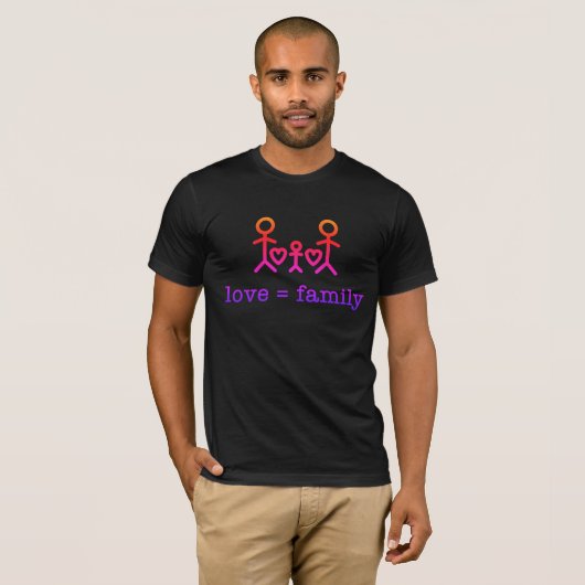 Liefde = Familie, Mannen T-shirt (Voorkant volledig)