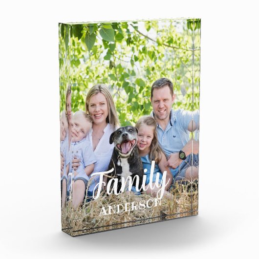 Liefde Familie Witte Script Aangepaste Verticale F Fotoblokken (Links)