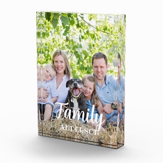 Liefde Familie Witte Script Aangepaste Verticale F Fotoblokken (Rechts)