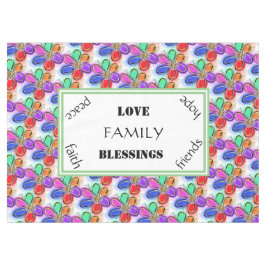 Liefde Familie Zomer Artsy Waterverf Flowers Tafelkleed