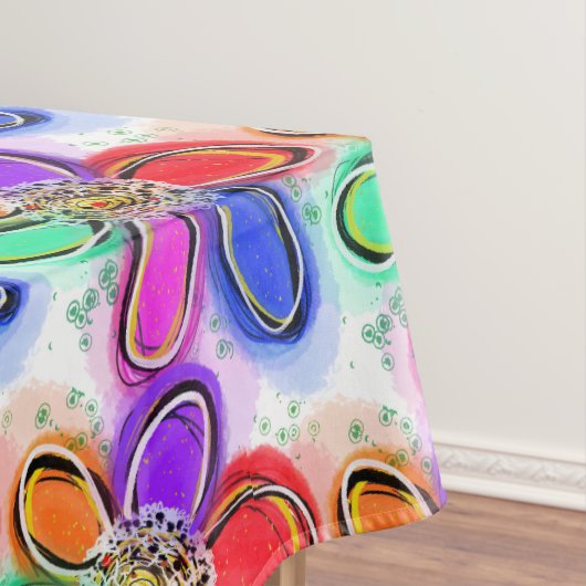 Liefde Familie Zomer Artsy Waterverf Flowers Tafelkleed (Voorbeeld)