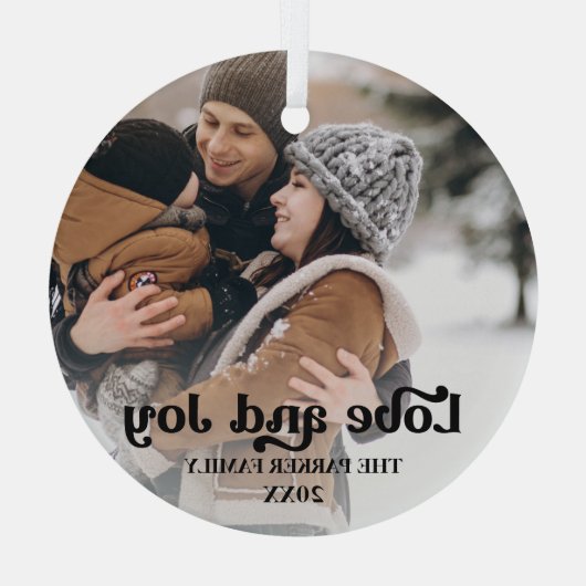 Liefde & fancy deklaag, gesimuleerd, fotoglas glas ornament (Achterkant)