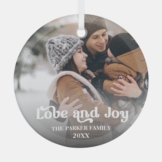 Liefde & fancy deklaag, gesimuleerd, fotoglas glas ornament (Voorkant)