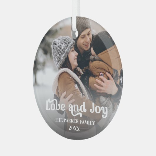 Liefde & fancy deklaag, gesimuleerd, fotoglas glas ornament (Voorkant links)