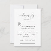 Liefde Fancy Script Bruiloft Menu Keuze RSVP (Voorkant)