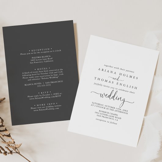 Liefde Fancy Script Front & Back Weddenschap Kaart