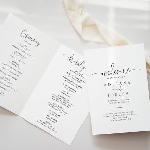 Liefde Fancy Script Gevouwen Bruiloft Programma
