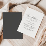 Liefde Fancy Script Night before Rehearsal Dinner Kaart<br><div class="desc">Deze liefde fancy script nacht voor repetitieve diner uitnodiging is perfect voor een modern evenement. Het eenvoudige en elegante ontwerp kenmerkt klassieke en fancy manuscripttypografie in zwart en grijs.</div>