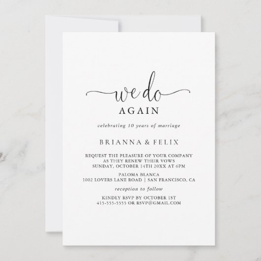 Liefde Fancy script we doen opnieuw gelofte verlen Kaart (Voorkant)