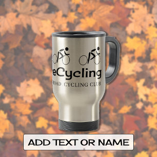 Liefde fietsen typografie aangepaste tekst reisbeker