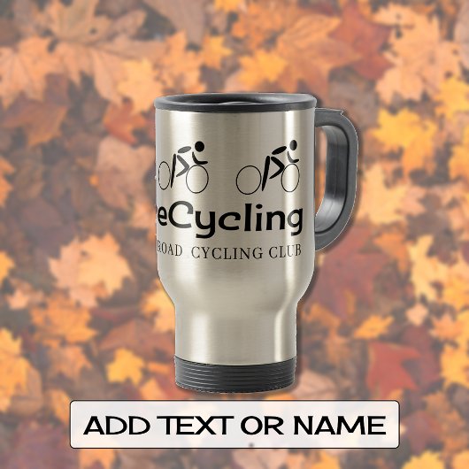 Liefde fietsen typografie aangepaste tekst reisbeker