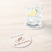 Liefde fietser bruin ronde kartonnen onderzetter (Insitu)