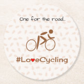 Liefde fietser bruin ronde kartonnen onderzetter (Voorkant)