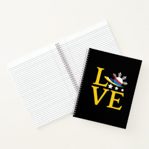Liefde - Filippijnse vlag typografie kunst Notitieboek