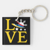Liefde - Filippijnse vlag typografie kunst Sleutelhanger (Achterkant)