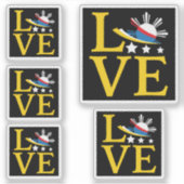 Liefde - Filippijnse vlag typografie kunst Sticker (Voorkant)