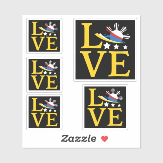 Liefde - Filippijnse vlag typografie kunst Sticker (Vel)