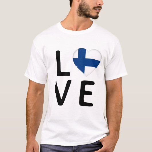 Liefde - Finland vlag T-shirt (Voorkant)