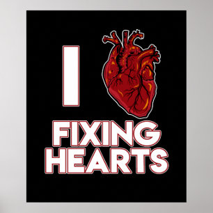 Liefde Fixing Hearts Chirurgische chirurgie Arts Poster