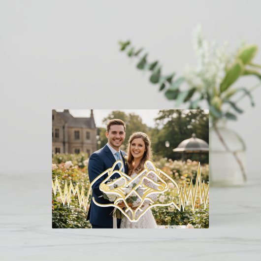 liefde folie uitnodiging briefkaart (Staand Voorkant)