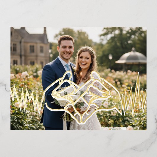 liefde folie uitnodiging briefkaart (Voorkant)