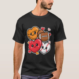 Liefde Football Basketbal Valentijn's Day Boys en T-shirt