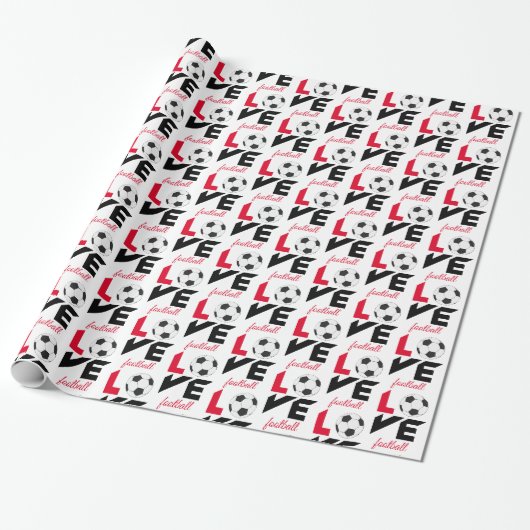 Liefde football cadeaupapier (Uitgerold)