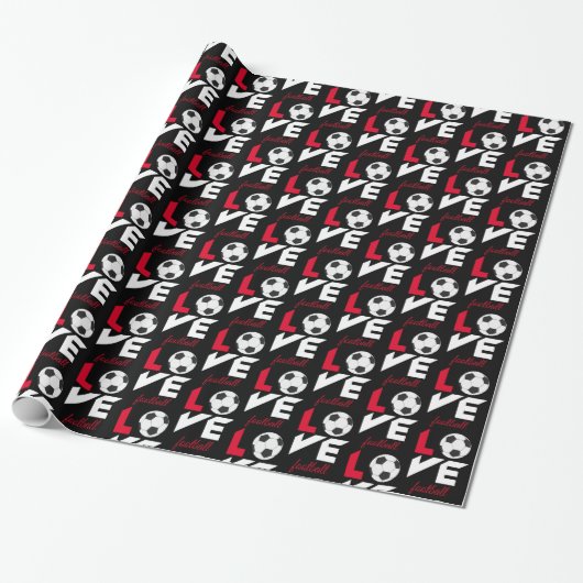 Liefde football cadeaupapier (Uitgerold)