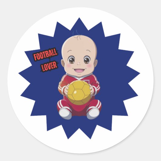 Liefde football ronde sticker (Voorkant)