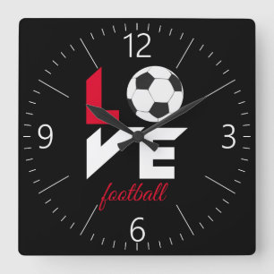 Liefde football vierkante klok