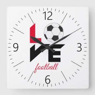 Liefde football vierkante klok
