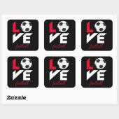 Liefde football vierkante sticker (Vel)