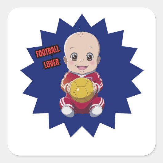 Liefde football vierkante sticker (Voorkant)