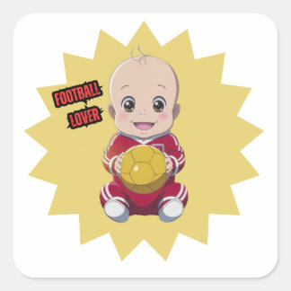 Liefde football vierkante sticker