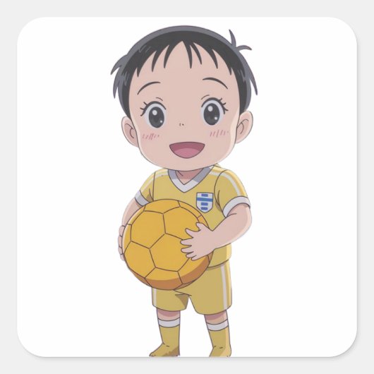 Liefde football vierkante sticker (Voorkant)