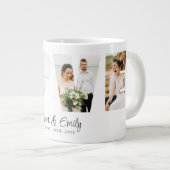 Liefde Foto Collage 4 Foto's Jubileum Gift Grote Koffiekop (Voorkant rechts)