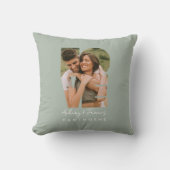 Liefde Foto Eenvoudig Modern Gepersonaliseerd Gesc Kussen (Voorkant)