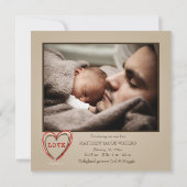 Liefde Foto geboorteaankondiging Aankondiging (Achterkant)