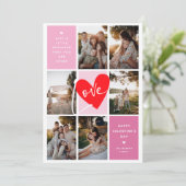 Liefde Foto Raster Valentijnsdag Feestdagenkaart (Staand voorkant)
