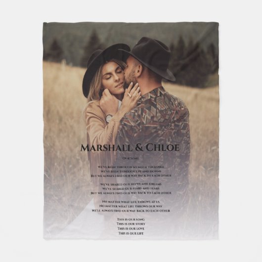 liefde Foto Song lyrics Fleece Blanket (Voorkant)