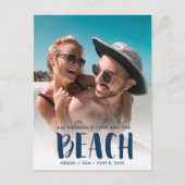 Liefde Foto Strand Bruiloft Save the Date Aankondigingskaart (Voorkant)